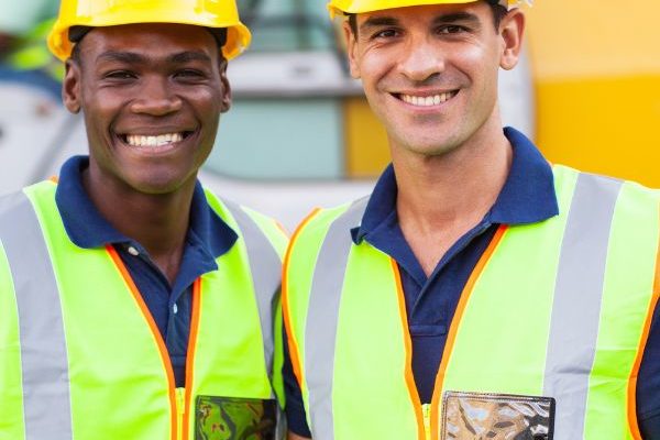Construction workers at a job site
